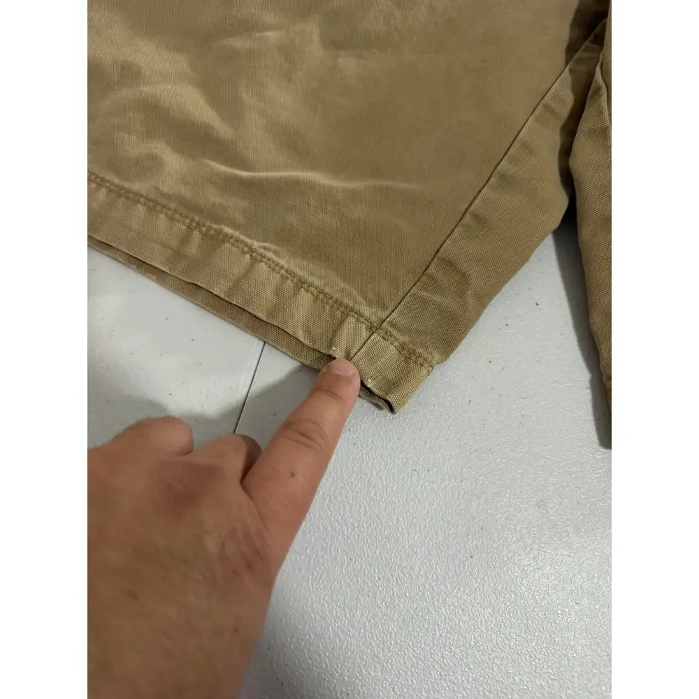 Eddie Bauer Men's Size 38 Khaki Specially Dyed Canvas Carpenter Cargo Shorts
